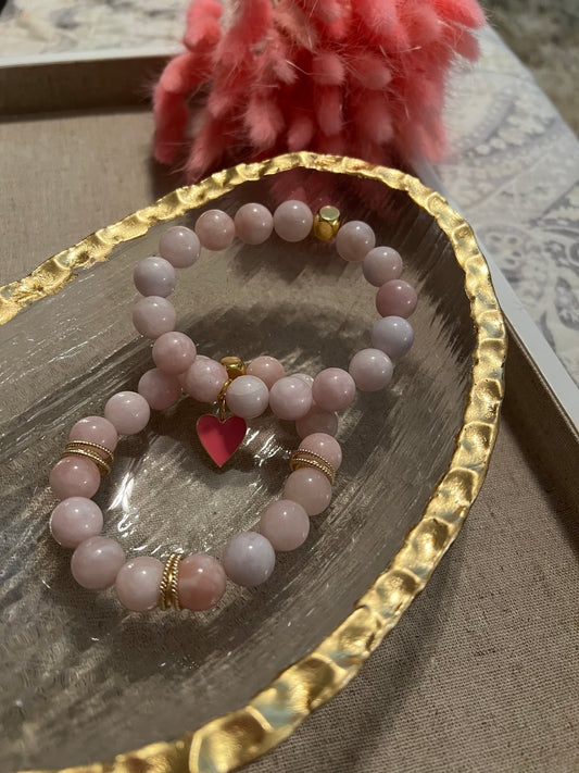 Pink Heart Bracelet Set