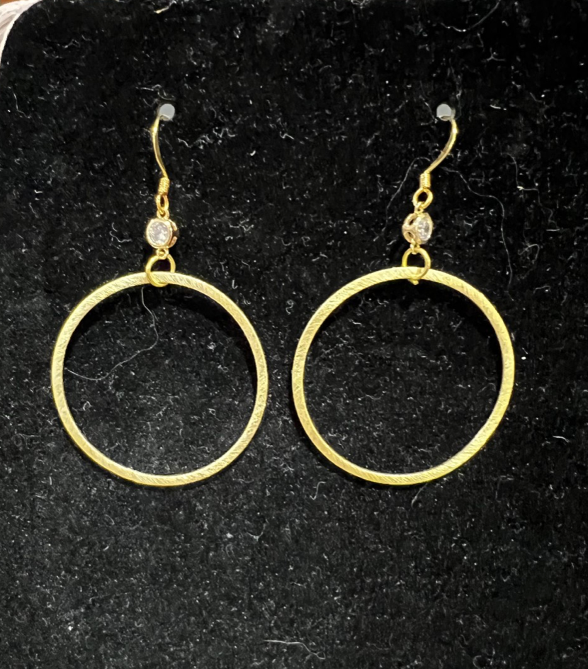 Rhinestone Gold Hoop Earrings